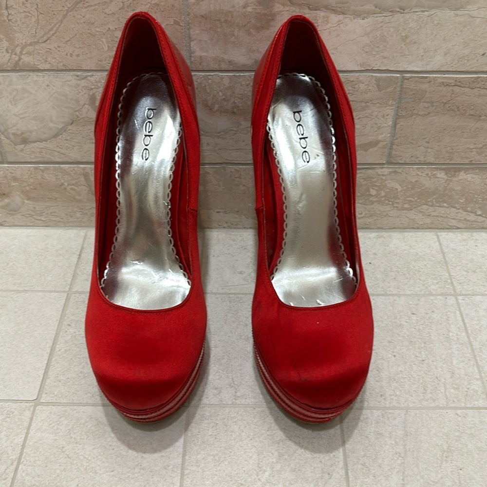 bebe Platform Red Stiletto Heels Size 8